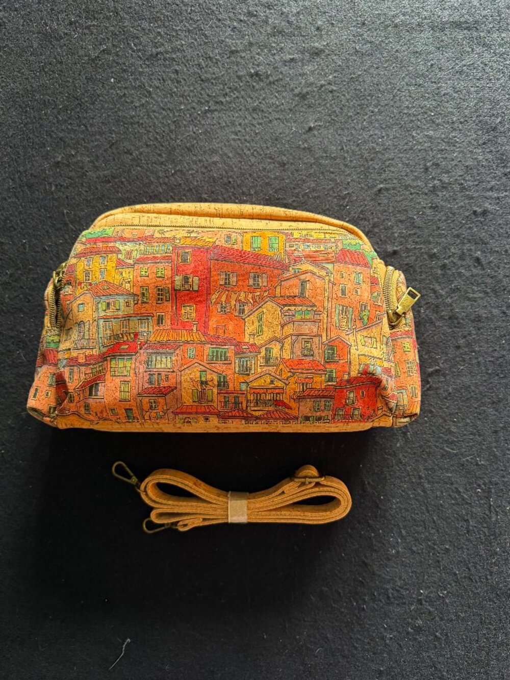 NWOT Cork ‘Mediterranean’ Print Travel Crossbody Handbag/Purse